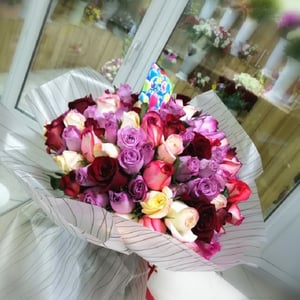 Bouquet of 101 multi-colored roses
