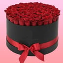 Round box of 150 red roses