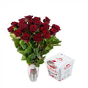 19 rosas rojas y Raffaello