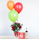 Luxurious bouquet with chocolates & wine