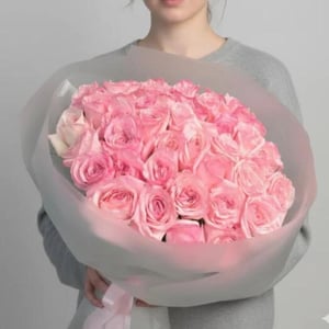 50 Pink O Hara Rose Bouquet - Elegance