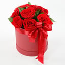 Arreglo floral 'Flowers in a box of 9 red roses "Kiss"'