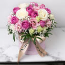 Hat box with flowers 'English garden'