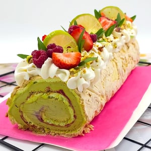 Rollo de merengue 1 kg "Pistacho y Frambuesa"