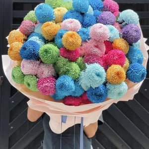 Rainbow Pompon Bouquet