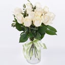 Bouquet '12 white roses with greenery'