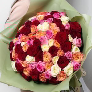 Blumenstrauß 'Strauß bunter Rosen 101 Stk'