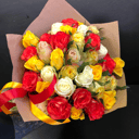 31 multi-colored roses 40 cm