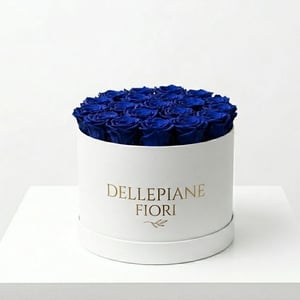 Cylinder with 25 Blue Roses