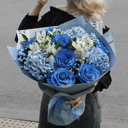 Blumenstrauß 'Bouquet von Hortensien, Alstroemeria und Rosen'