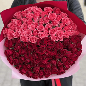 101 duo red and pink bouquet