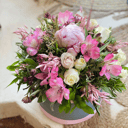 Hat box with flowers 'Pink Box'