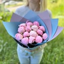 15 Fresh peonies Sarah Bernhardt in a bouquet