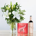 Lilies & Chocolates with wine