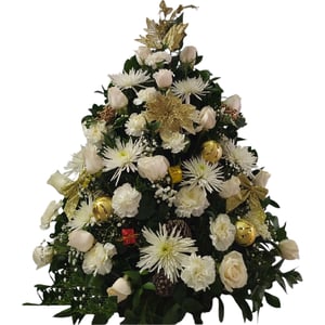 Flower basket 'White Christmas desig'