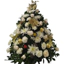 Flower basket 'White Christmas desig'