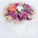 Hat box with flowers 'Floral Harmony'