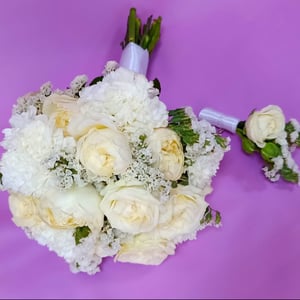 Ramo de novia con boutonniere "Joven Dama"