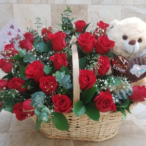 Basket with Roses