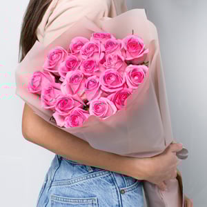 Bouquet of pink roses 19 pcs