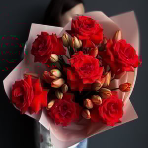 Blumenstrauß '30 orange Tulpen und Nina'