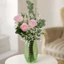 Mazzo 'Belle cosine: Rose rosa e Fiore di gesso'