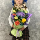 Blumenstrauß 'Bouquet von Chrysanthemen, Rosen und Dianthus'