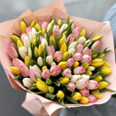 Bouquet '101 Tulips White-Pink-Yellow'