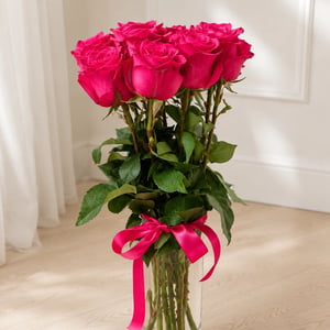 Bouquet '9 Premium 70 cm Cyclamen Ecuador Roses'