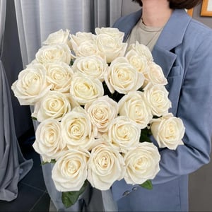 Bouquet of 25 white roses "Angel"