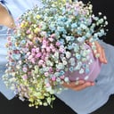 Hat box with flowers 'Composition "Rainbow"'