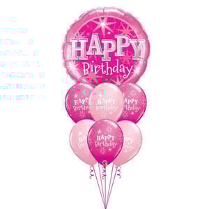 Pink Birthday Sparkle Balloons