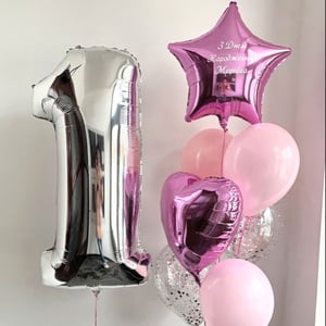 Set of pink balloons 93 - for a one year old