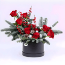 Hat box with flowers 'Christmas Special Decor Box'