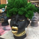 Gipspflanzer mit getrockneten Blumen