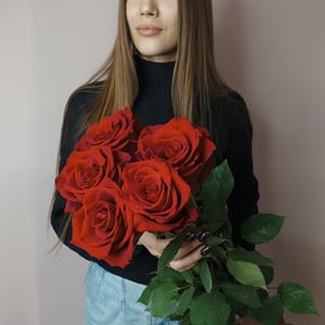 Bouquet '5 high premium roses 70 cm'