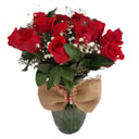 Bouquet 'Glass vase with 24 roses'