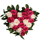Floral heart: white and pink Roses