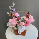 Flower box with feather