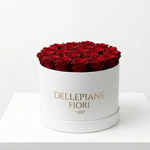 Cylinder with 25 Red Roses