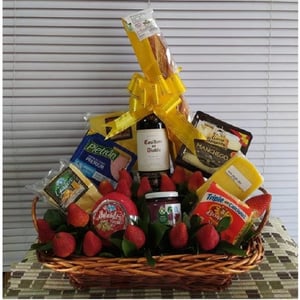 Cheese platter with wine