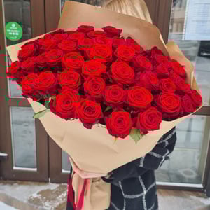 Blumenstrauß 'Hohe rote Rosen 85 cm'