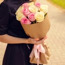 Of pink and white roses, 15 pcs