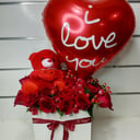 Teddy Bear-Balloon N Red Roses Gift Bag