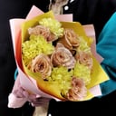 Bouquet of dianthus and Shimmer roses
