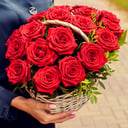 Cesta de flores 'Basket of 15 red roses'