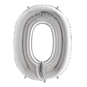 Palloncino in foil argentato a forma della lettera O