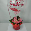 Roses in a hatbox with a ball