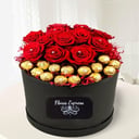 Flower box 'Diamond Roses & Chocolates Gift Box'