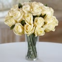 15 premium white roses